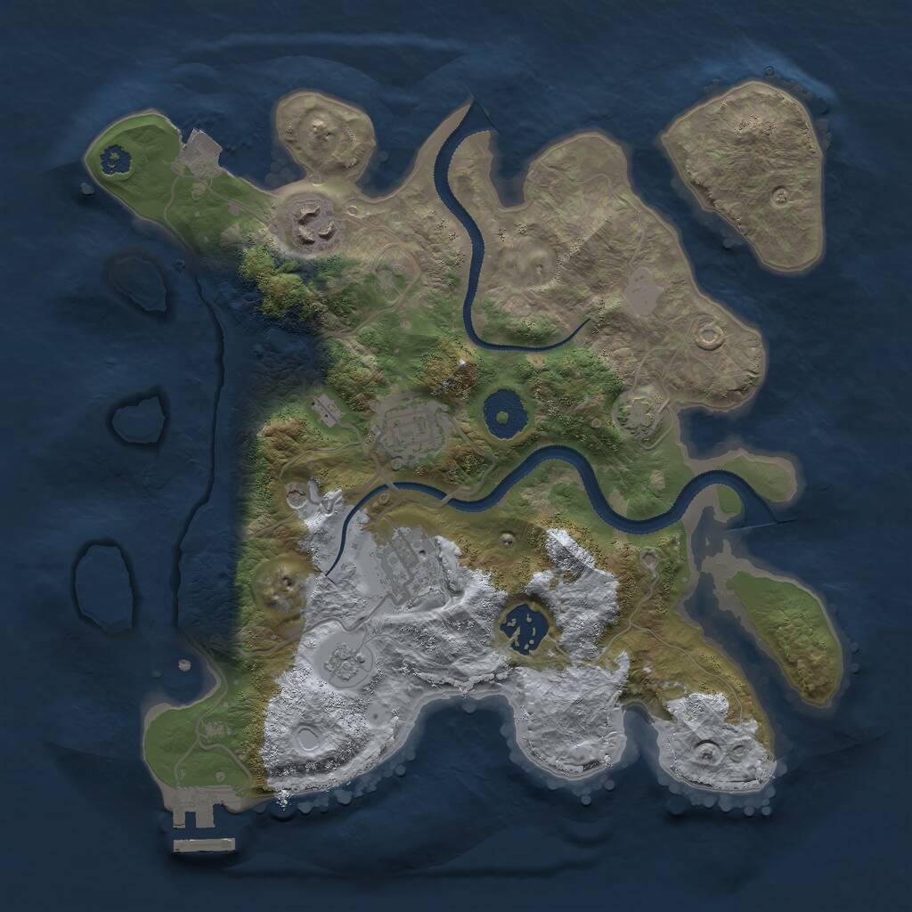 Rust Map: Procedural Map, Size: 3000, Seed: 1234567810, 9 Monuments