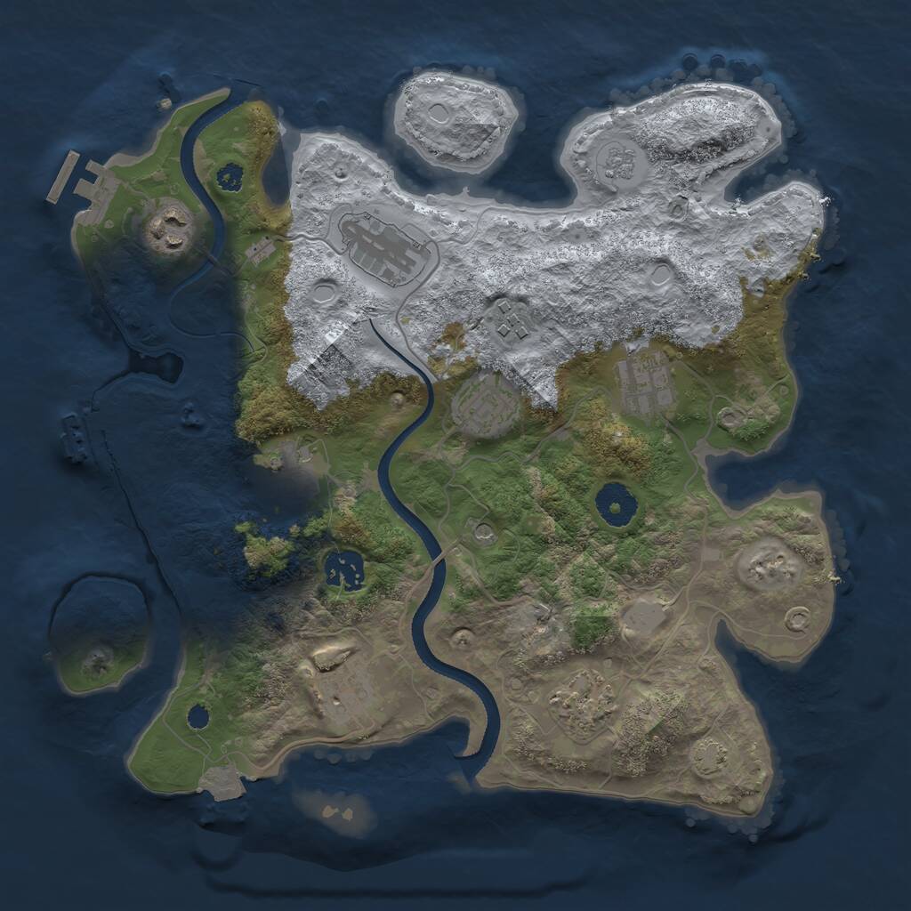 Rust Map: Procedural Map, Size: 3300, Seed: 903205428, 15 Monuments