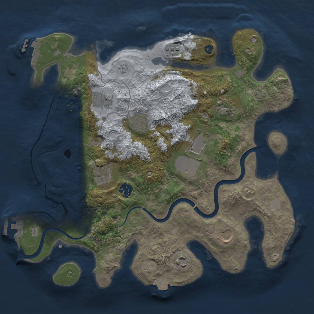 Rust Map: Procedural Map, Size: 3500, Seed: 7492744, 15 Monuments