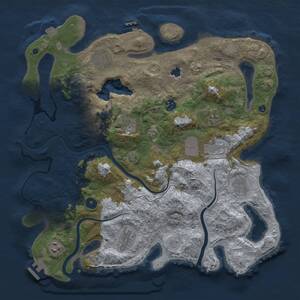 Thumbnail Rust Map: Procedural Map, Size: 4000, Seed: 1205967463, 15 Monuments
