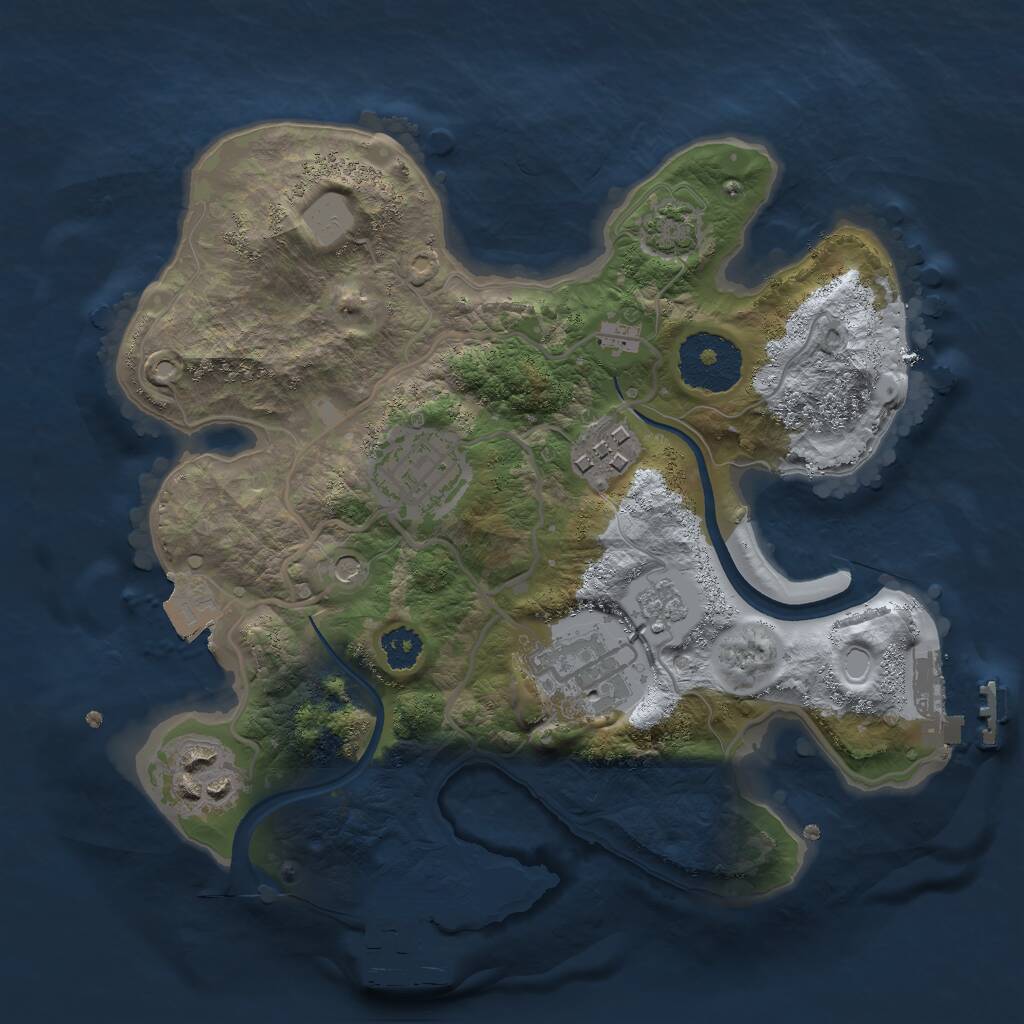 Rust Map: Procedural Map, Size: 2500, Seed: 1722188084, 10 Monuments