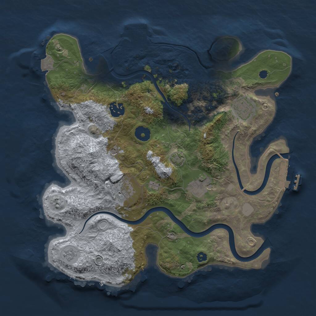 Rust Map: Procedural Map, Size: 3100, Seed: 15542617, 10 Monuments