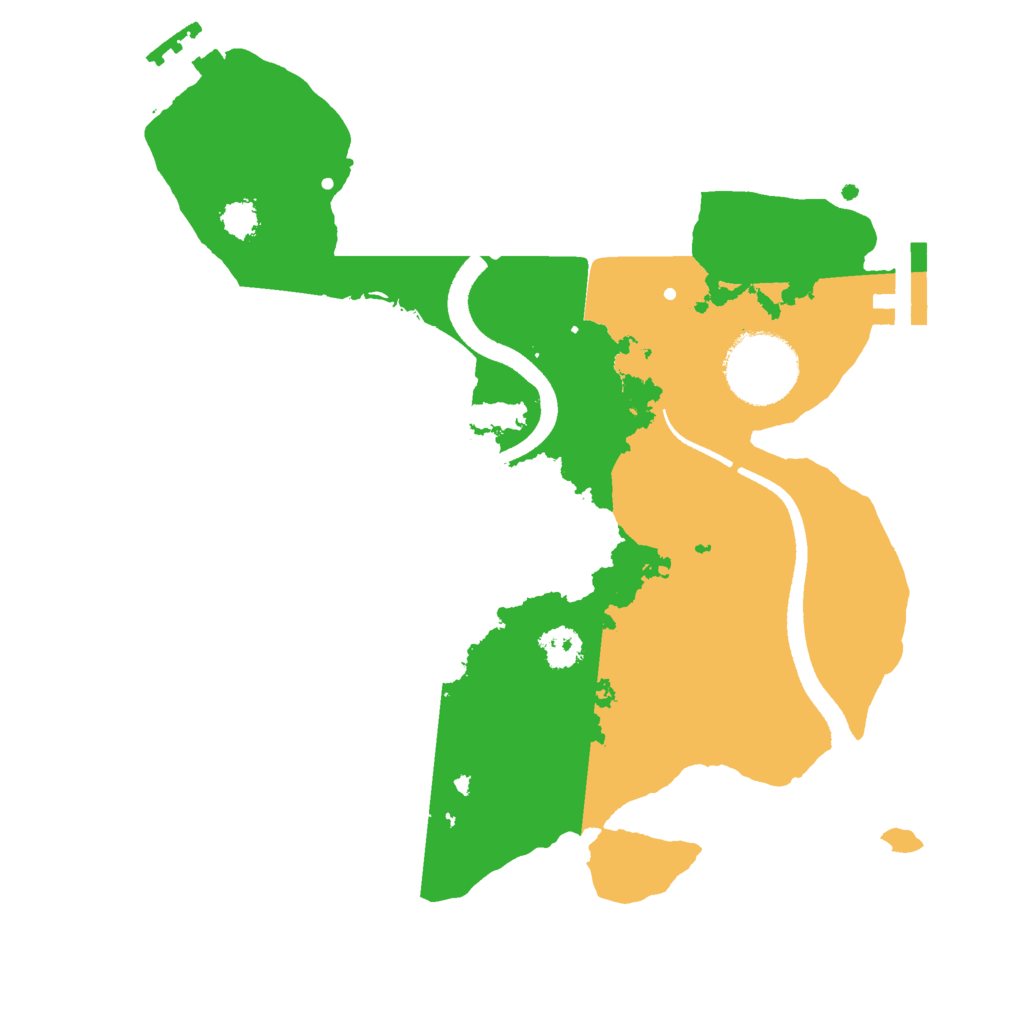 Biome Rust Map: Procedural Map, Size: 2500, Seed: 1034798596