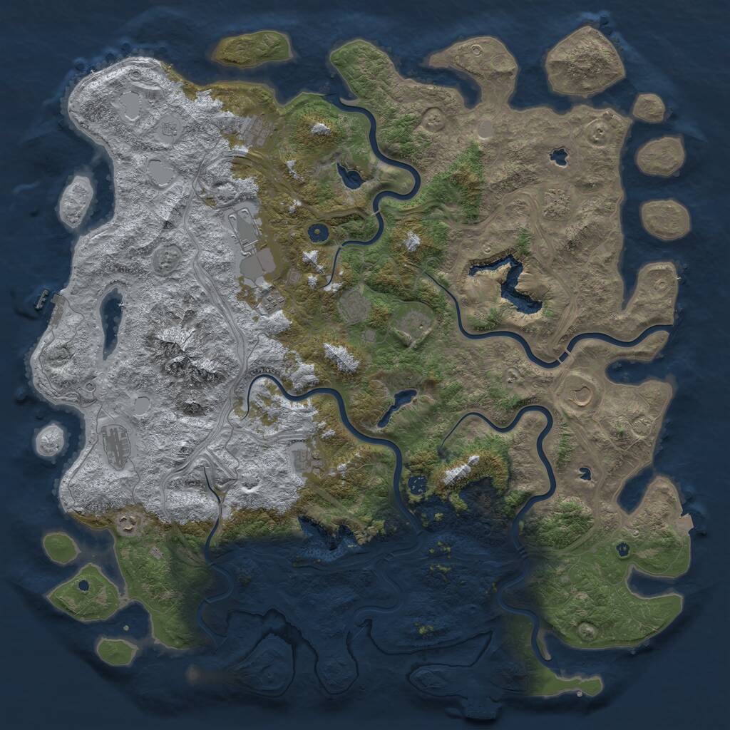 Rust Map: Procedural Map, Size: 5500, Seed: 12345678, 17 Monuments