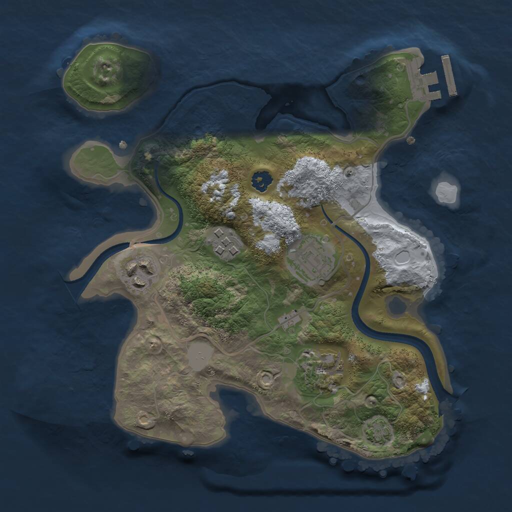 Rust Map: Procedural Map, Size: 2500, Seed: 1775326244, 7 Monuments