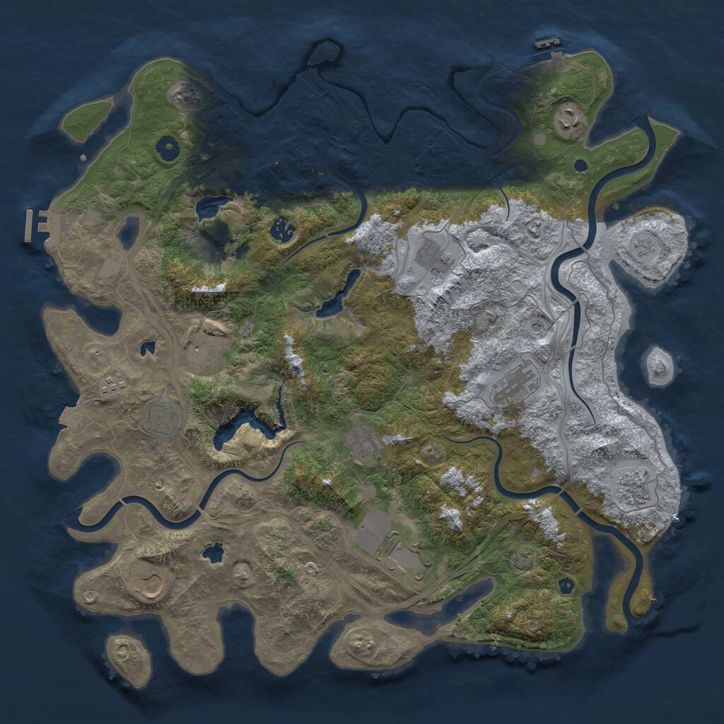 Rust Map: Procedural Map, Size: 4500, Seed: 67732247, 17 Monuments