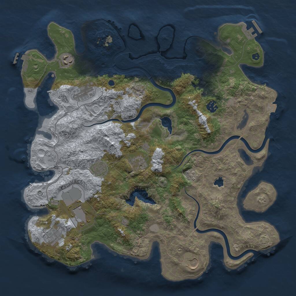 Rust Map: Procedural Map, Size: 4000, Seed: 450000, 15 Monuments
