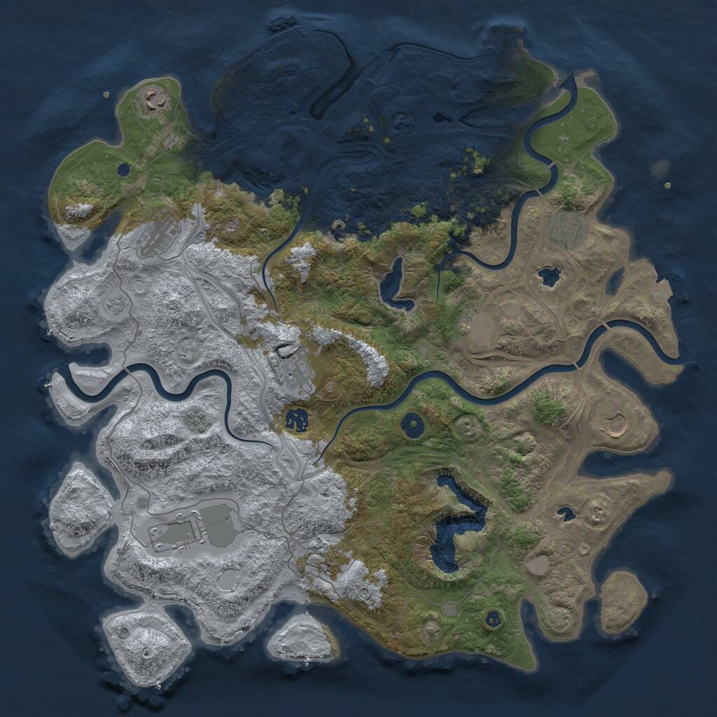 Rust Map: Procedural Map, Size: 4500, Seed: 688933770, 16 Monuments