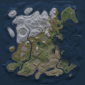 Thumbnail Rust Map: Procedural Map, Size: 3750, Seed: 1302190582, 15 Monuments