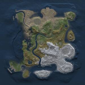 Thumbnail Rust Map: Procedural Map, Size: 3000, Seed: 19111, 12 Monuments