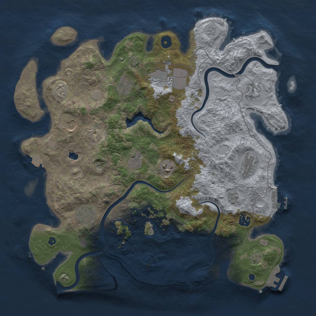 Rust Map: Procedural Map, Size: 4000, Seed: 1536965907, 16 Monuments