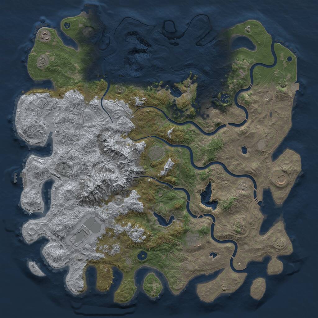 Rust Map: Procedural Map, Size: 5000, Seed: 1465718, 15 Monuments