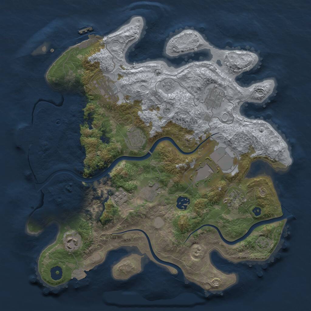 Rust Map: Procedural Map, Size: 3500, Seed: 1712168662, 15 Monuments