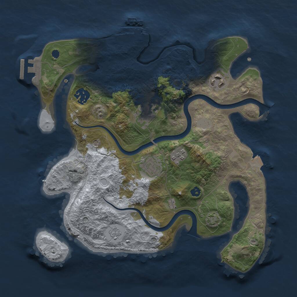 Rust Map: Procedural Map, Size: 3000, Seed: 1973, 11 Monuments