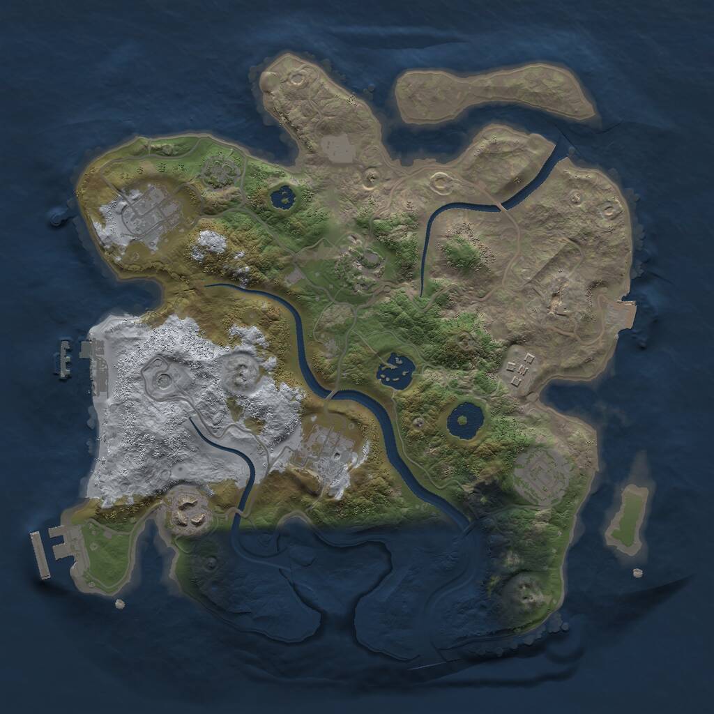 Rust Map: Procedural Map, Size: 3000, Seed: 34546789, 12 Monuments