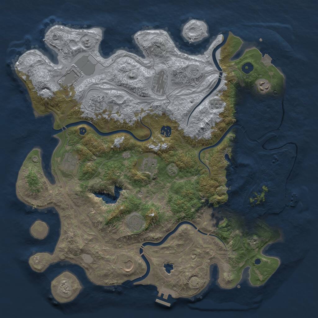 Rust Map: Procedural Map, Size: 4250, Seed: 1967715056, 17 Monuments