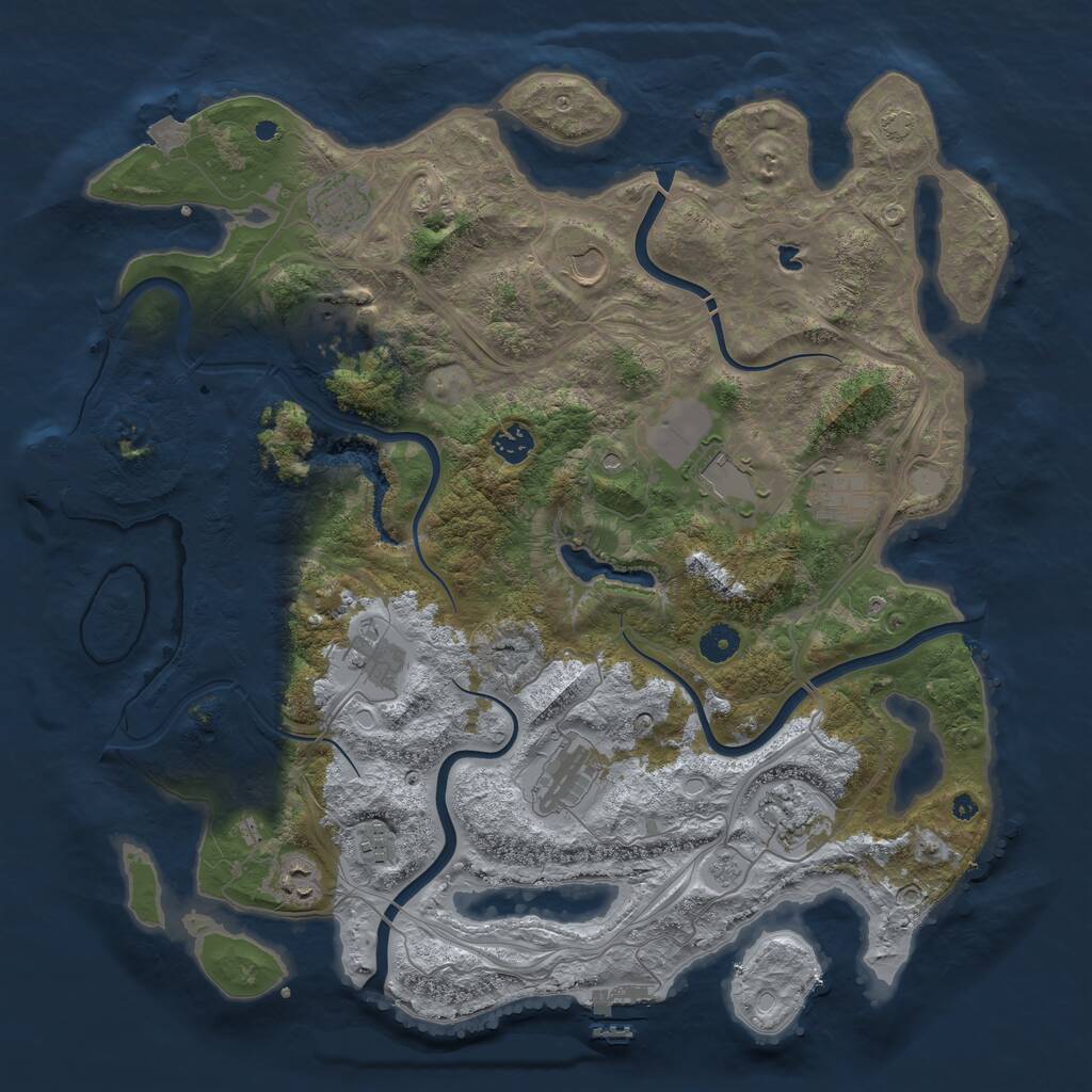 Rust Map: Procedural Map, Size: 4250, Seed: 1449922, 17 Monuments