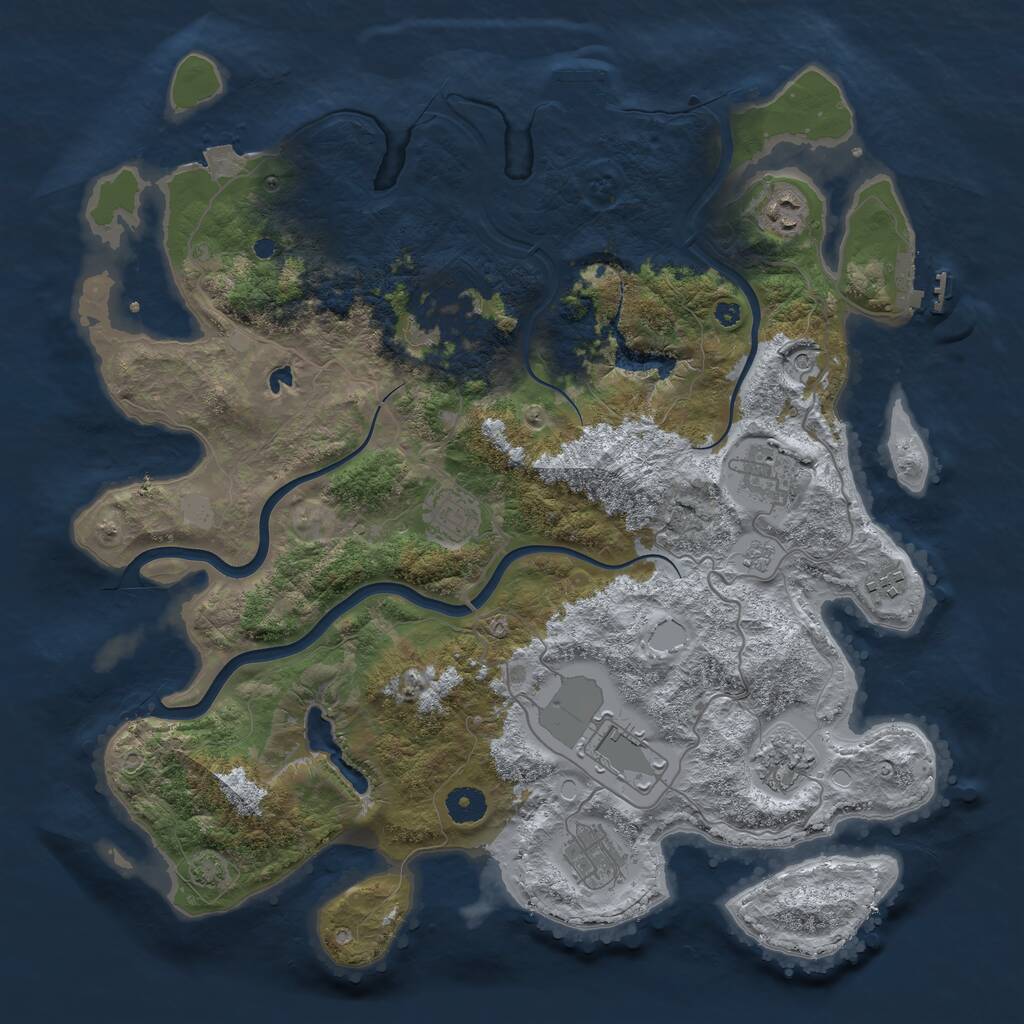 Rust Map: Procedural Map, Size: 4000, Seed: 942210758, 14 Monuments