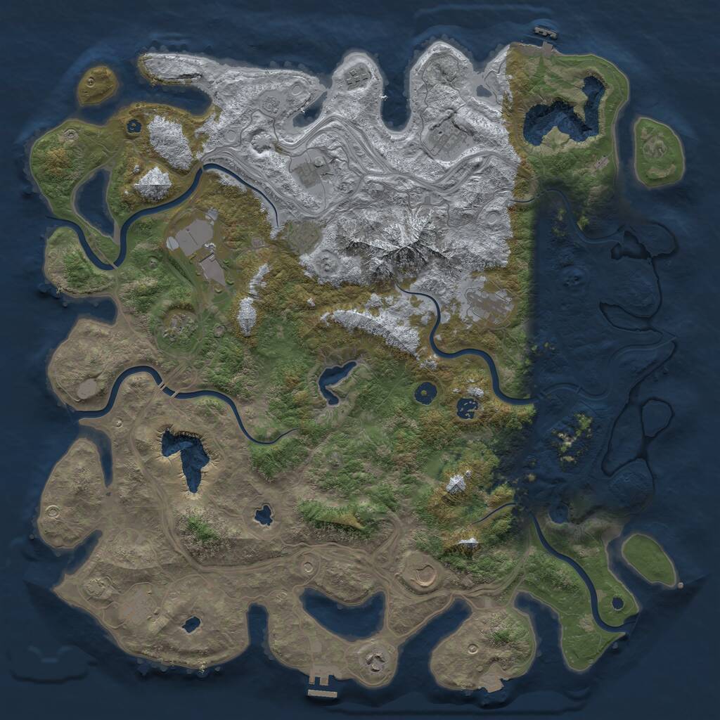 Rust Map: Procedural Map, Size: 5000, Seed: 783521098, 17 Monuments
