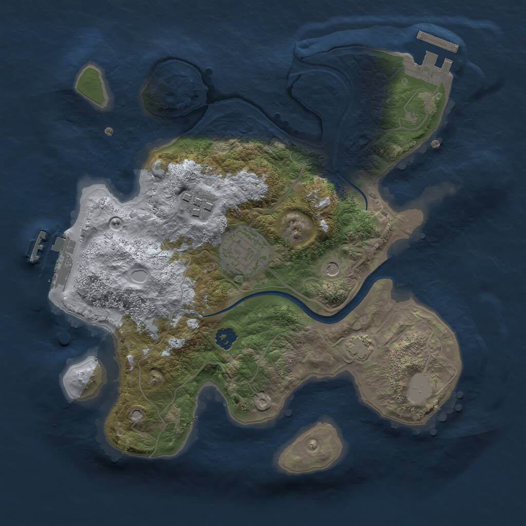 Rust Map: Procedural Map, Size: 2500, Seed: 12098877, 7 Monuments
