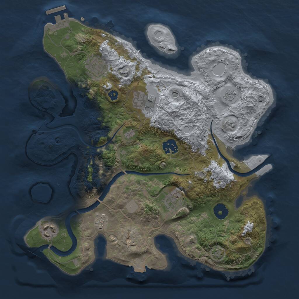 Rust Map: Procedural Map, Size: 3000, Seed: 24547, 11 Monuments