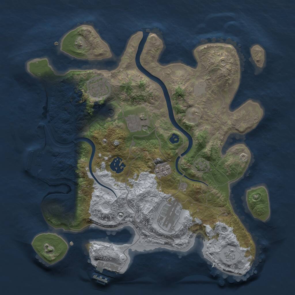 Rust Map: Procedural Map, Size: 3000, Seed: 9346805, 11 Monuments