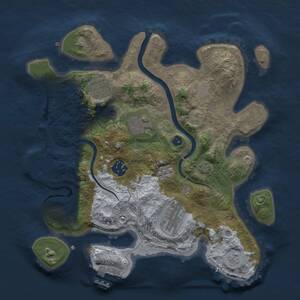 Thumbnail Rust Map: Procedural Map, Size: 3000, Seed: 9346805, 11 Monuments