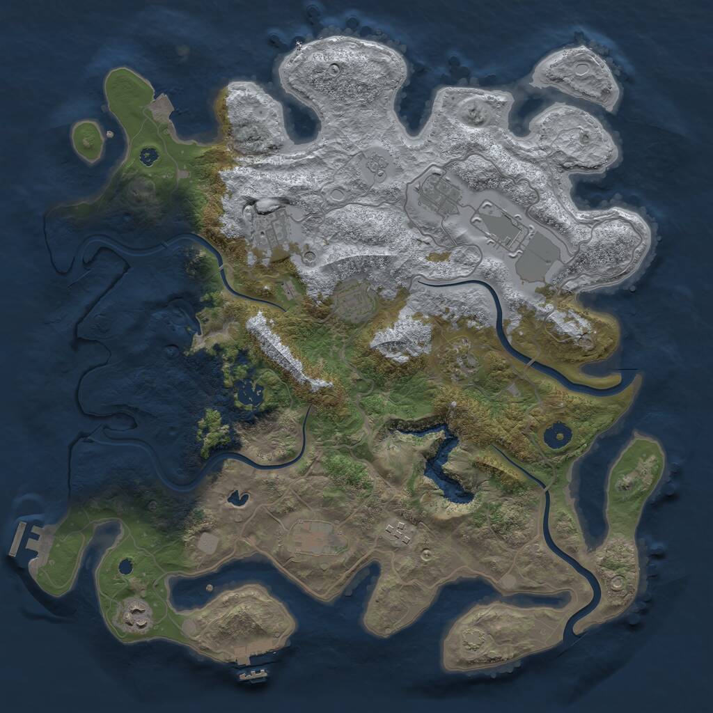 Rust Map: Procedural Map, Size: 4000, Seed: 257970497, 15 Monuments