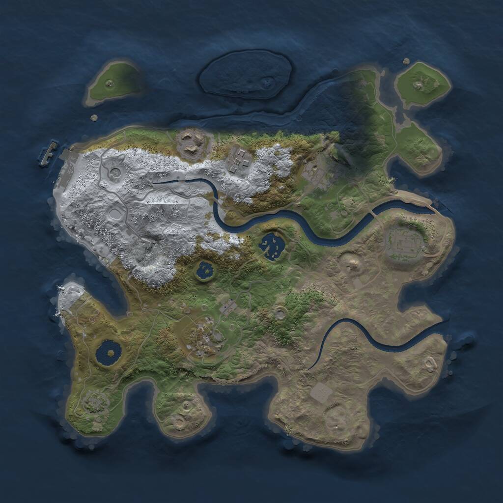 Rust Map: Procedural Map, Size: 3000, Seed: 354662, 10 Monuments