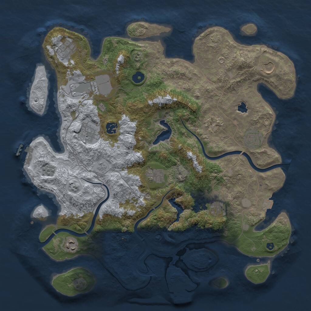 Rust Map: Procedural Map, Size: 4000, Seed: 667766, 17 Monuments