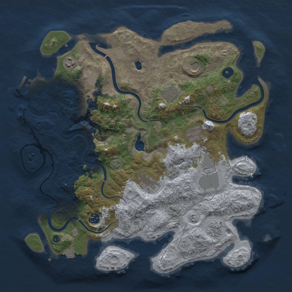 Rust Map: Procedural Map, Size: 4000, Seed: 778101212, 15 Monuments