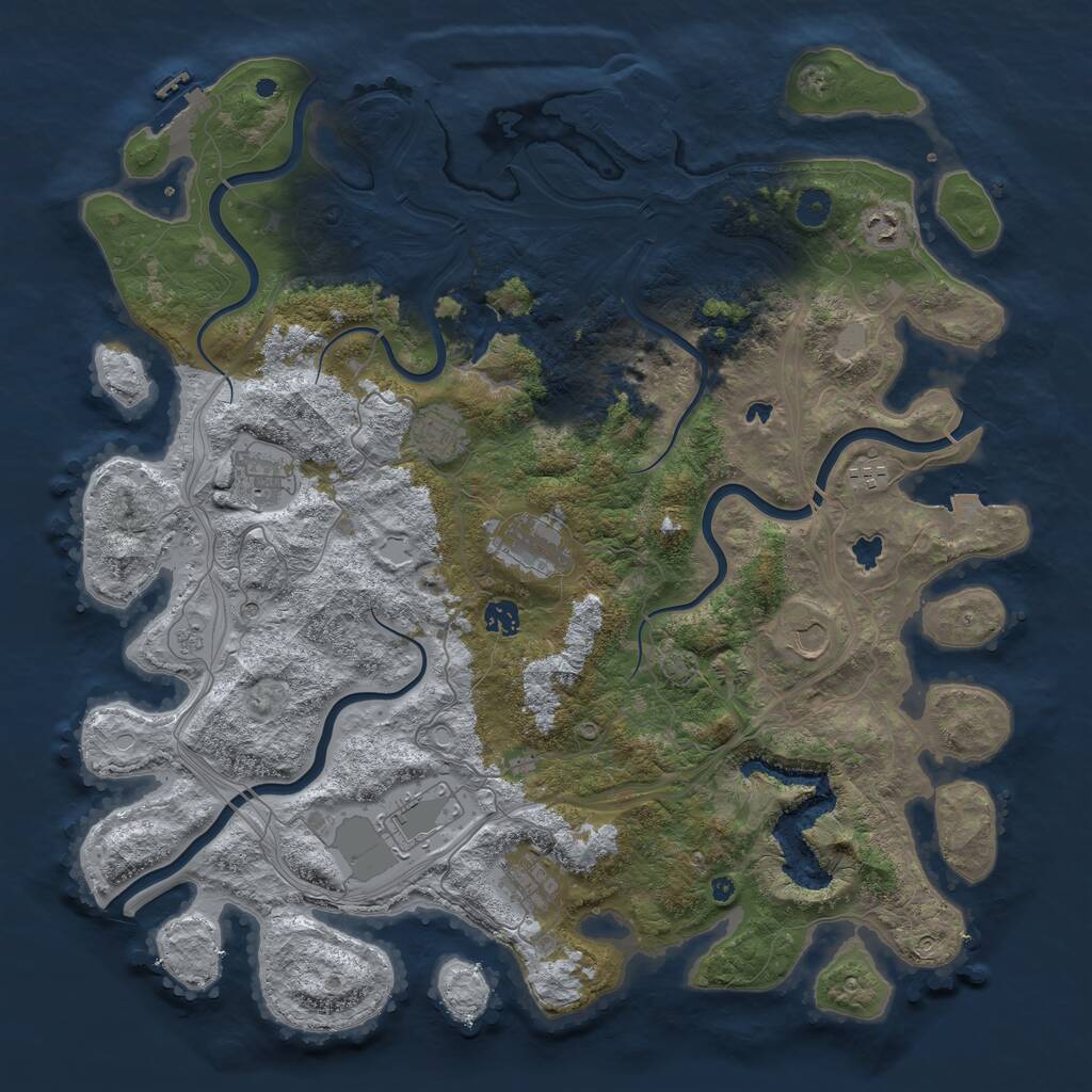 Rust Map: Procedural Map, Size: 4500, Seed: 1247451873, 15 Monuments