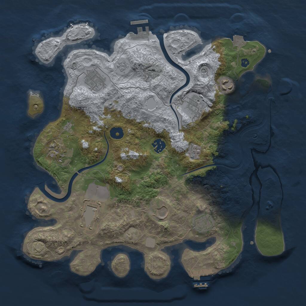 Rust Map: Procedural Map, Size: 3500, Seed: 1580192145, 15 Monuments