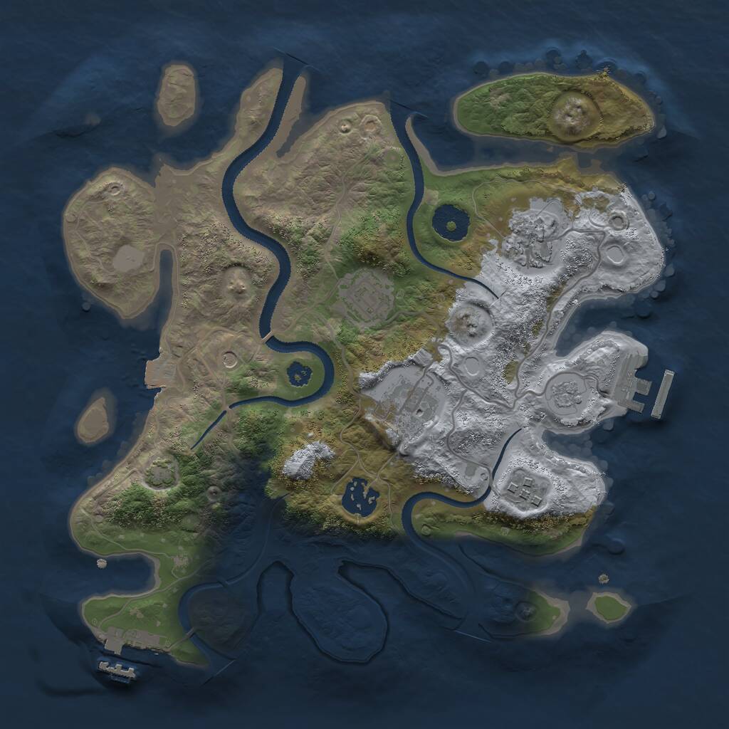 Rust Map: Procedural Map, Size: 3000, Seed: 31415, 11 Monuments