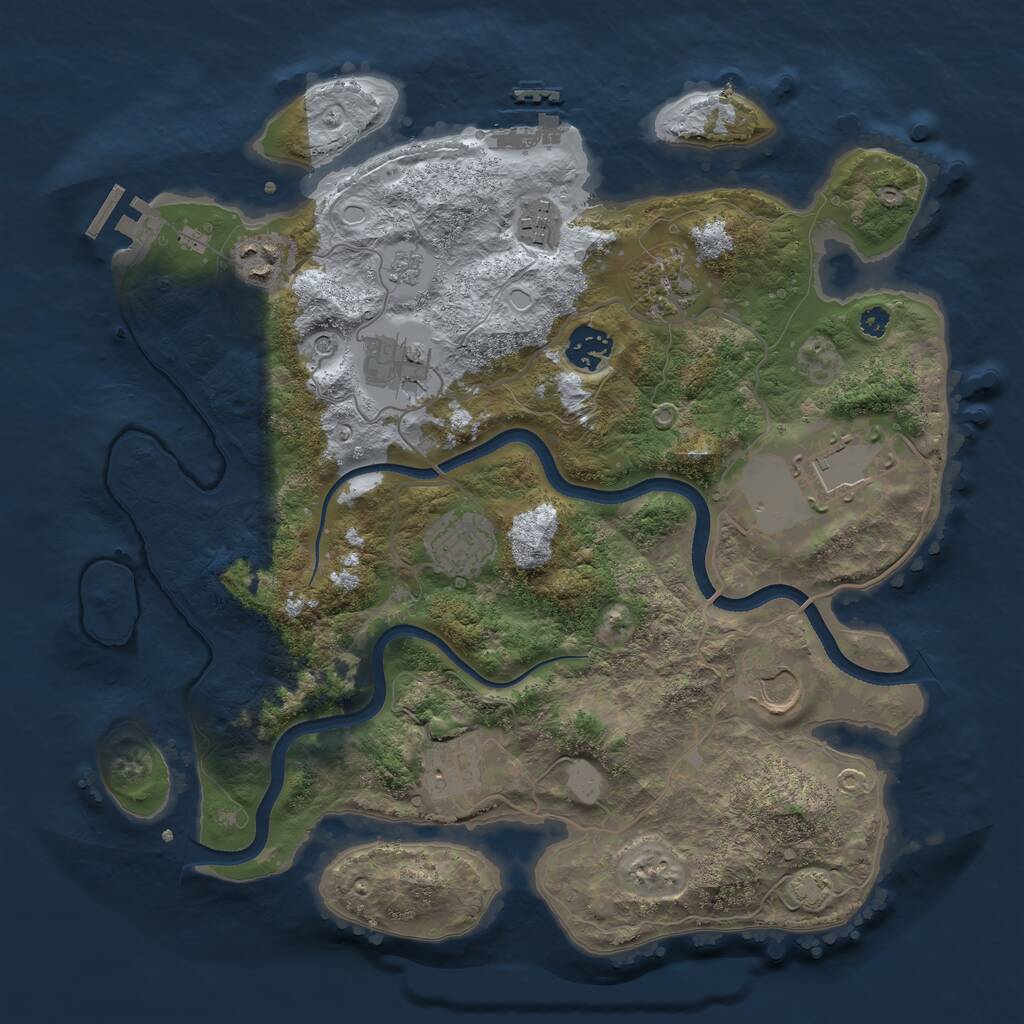 Rust Map: Procedural Map, Size: 3500, Seed: 20260318, 15 Monuments