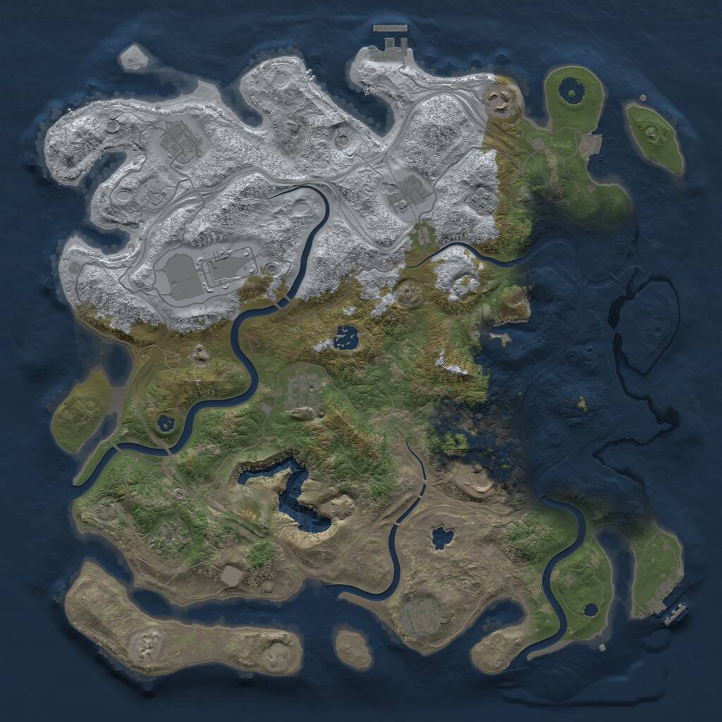 Rust Map: Procedural Map, Size: 4250, Seed: 548083876, 16 Monuments