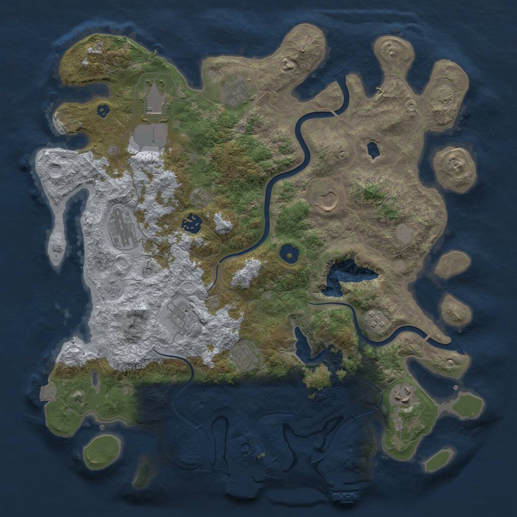 Rust Map: Procedural Map, Size: 4000, Seed: 1208002171, 15 Monuments