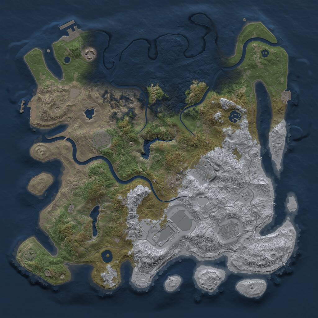Rust Map: Procedural Map, Size: 4000, Seed: 459725551, 14 Monuments