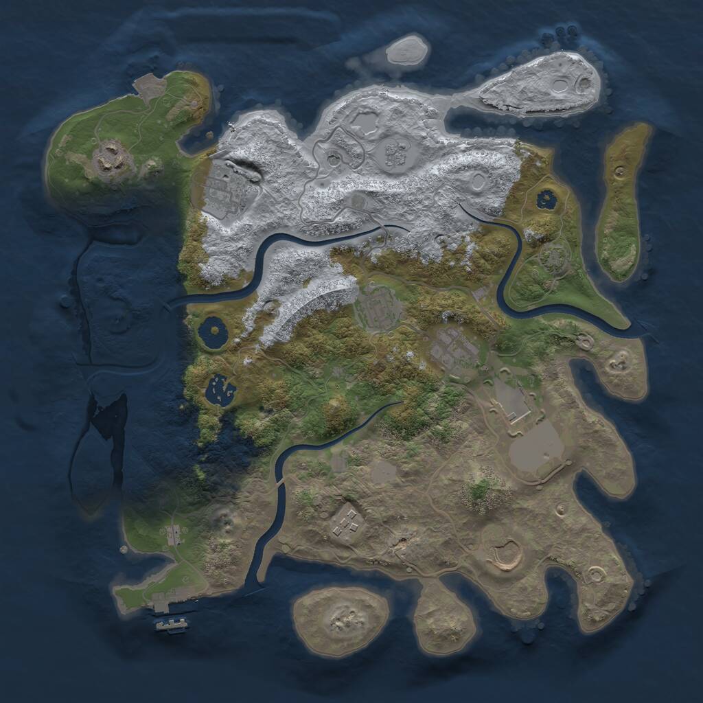 Rust Map: Procedural Map, Size: 3500, Seed: 65903, 13 Monuments