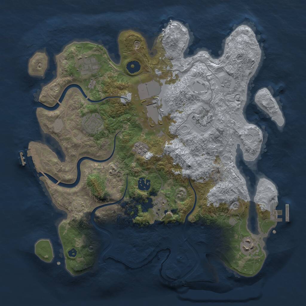 Rust Map: Procedural Map, Size: 3500, Seed: 1543720882, 14 Monuments