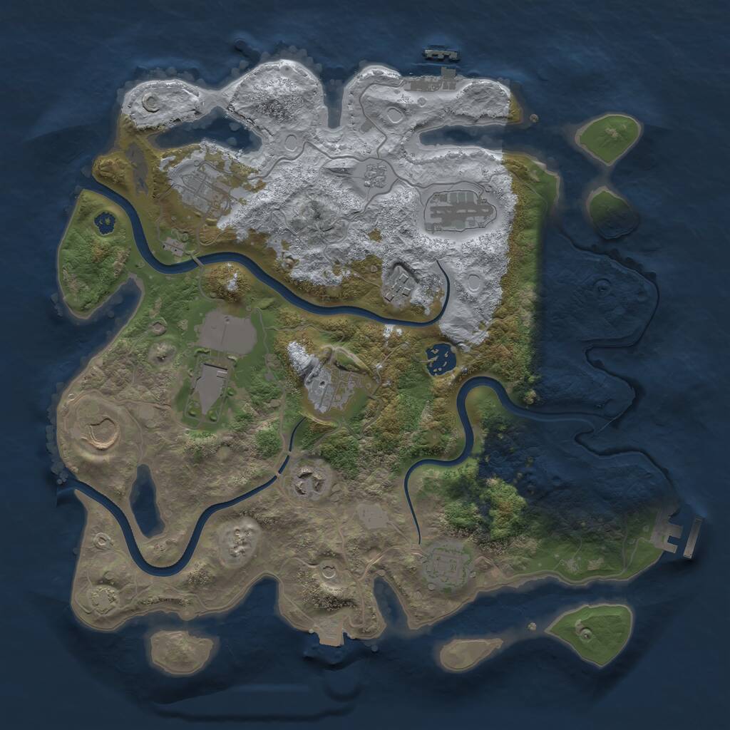 Rust Map: Procedural Map, Size: 3500, Seed: 235441, 15 Monuments