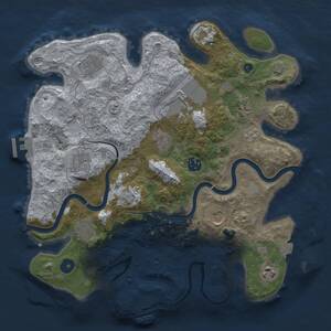 Thumbnail Rust Map: Procedural Map, Size: 3500, Seed: 1174194233, 16 Monuments