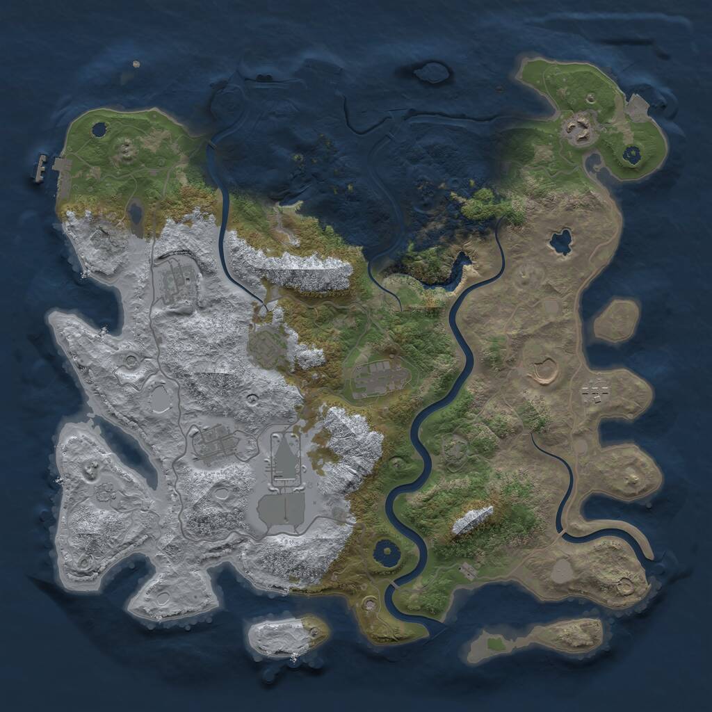 Rust Map: Procedural Map, Size: 4000, Seed: 547667583, 14 Monuments