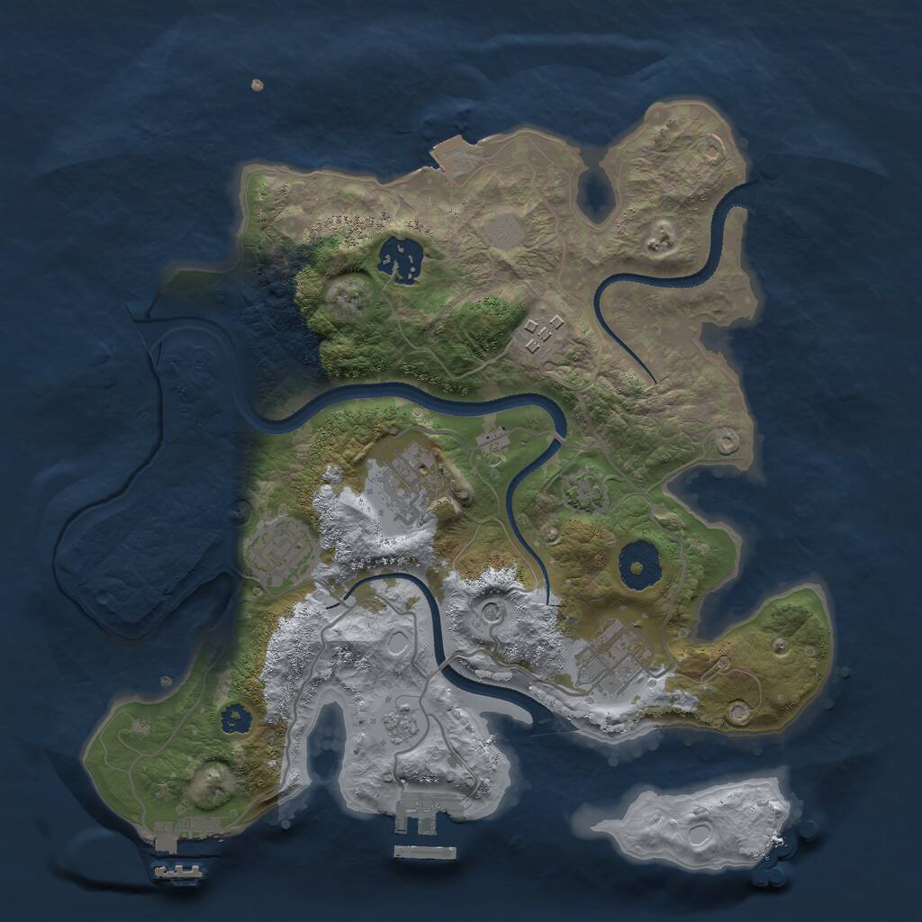 Rust Map: Procedural Map, Size: 3000, Seed: 1650330929, 11 Monuments