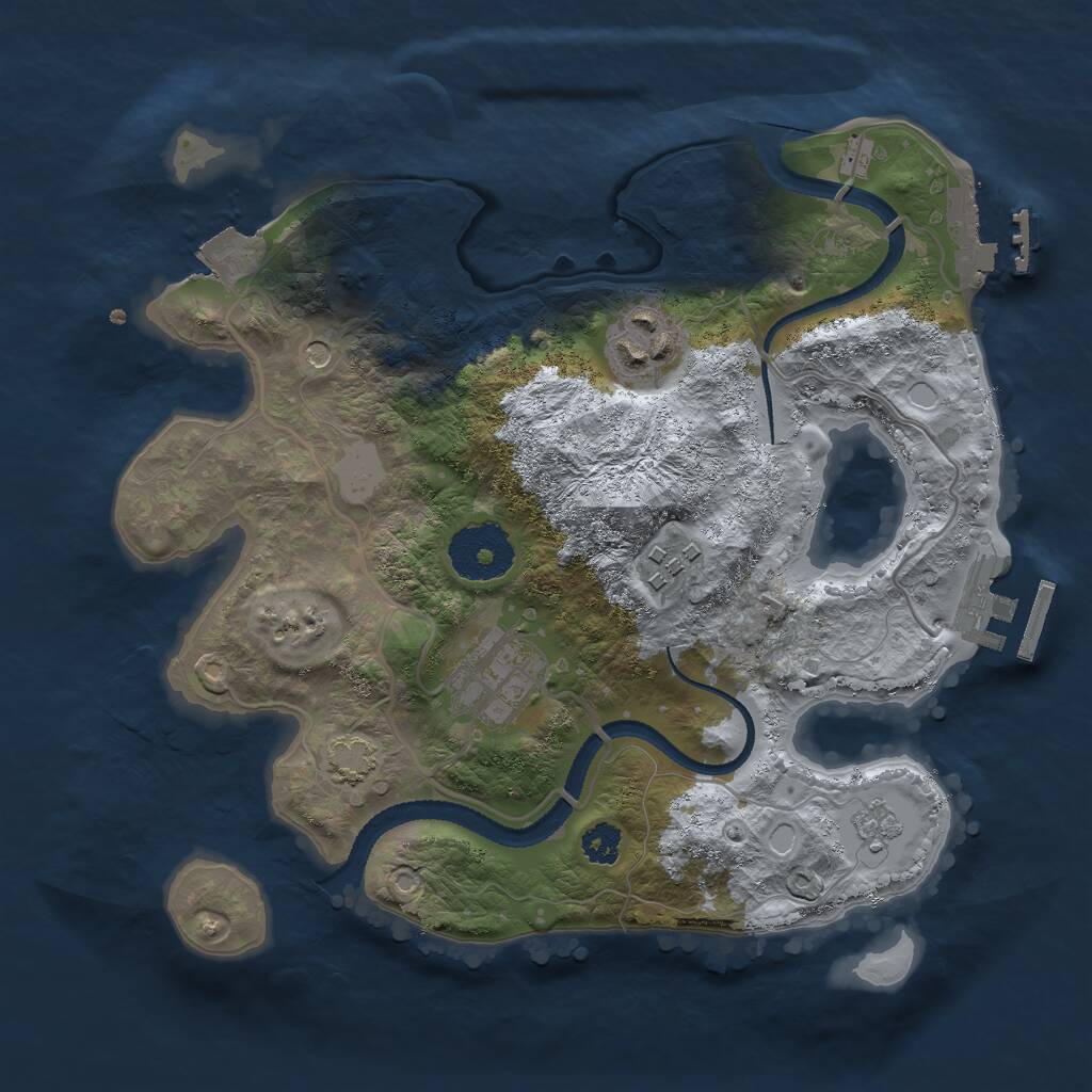 Rust Map: Procedural Map, Size: 2700, Seed: 82748783, 9 Monuments