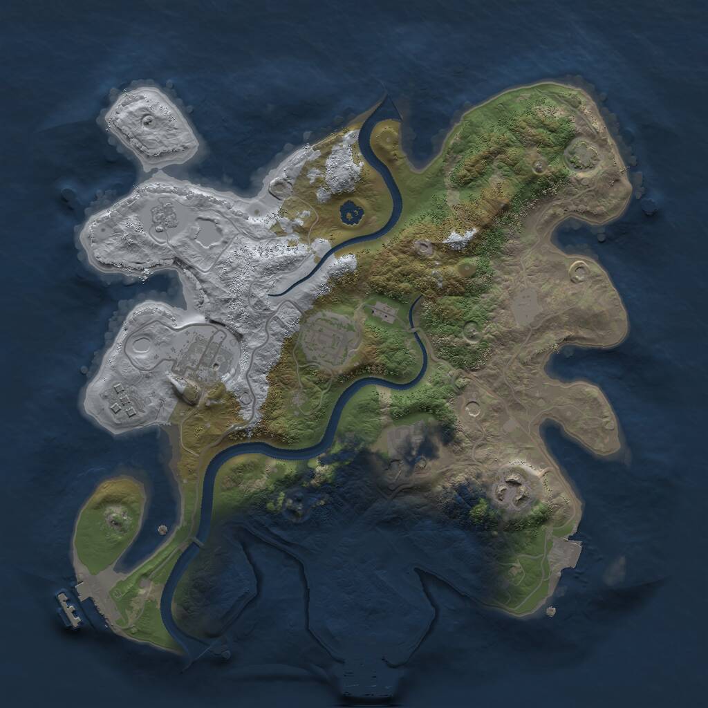 Rust Map: Procedural Map, Size: 3000, Seed: 41673413, 11 Monuments