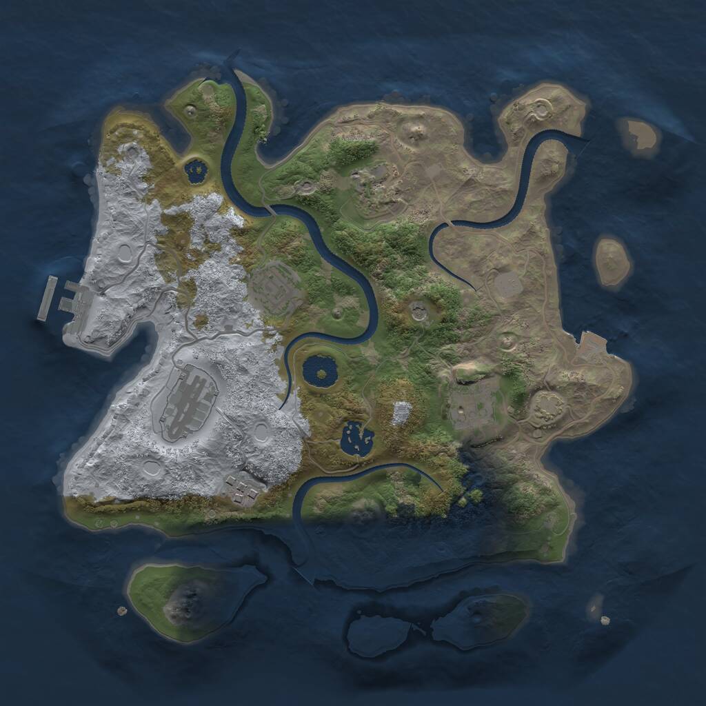 Rust Map: Procedural Map, Size: 3100, Seed: 16004315, 10 Monuments