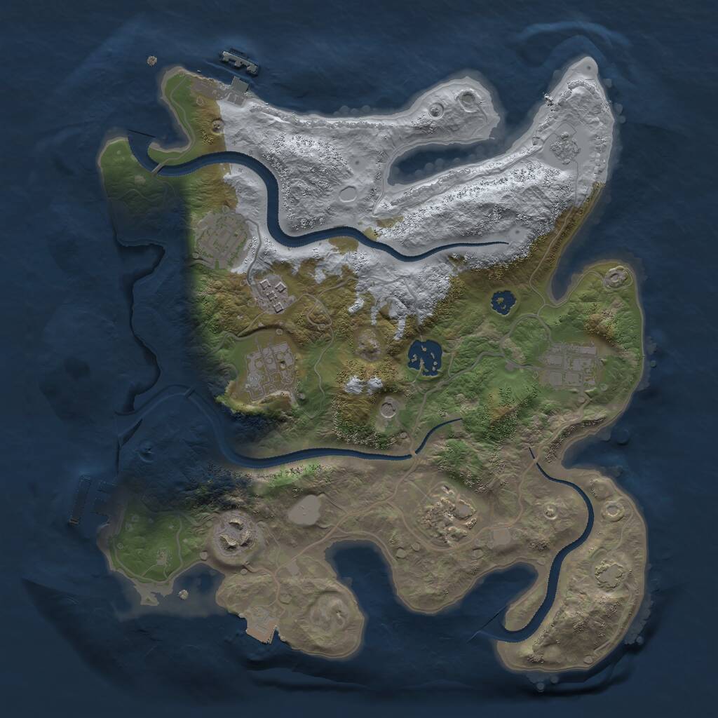 Rust Map: Procedural Map, Size: 3000, Seed: 789654123, 13 Monuments