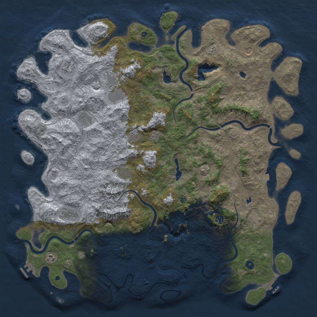 Rust Map: Procedural Map, Size: 5500, Seed: 29943765, 17 Monuments
