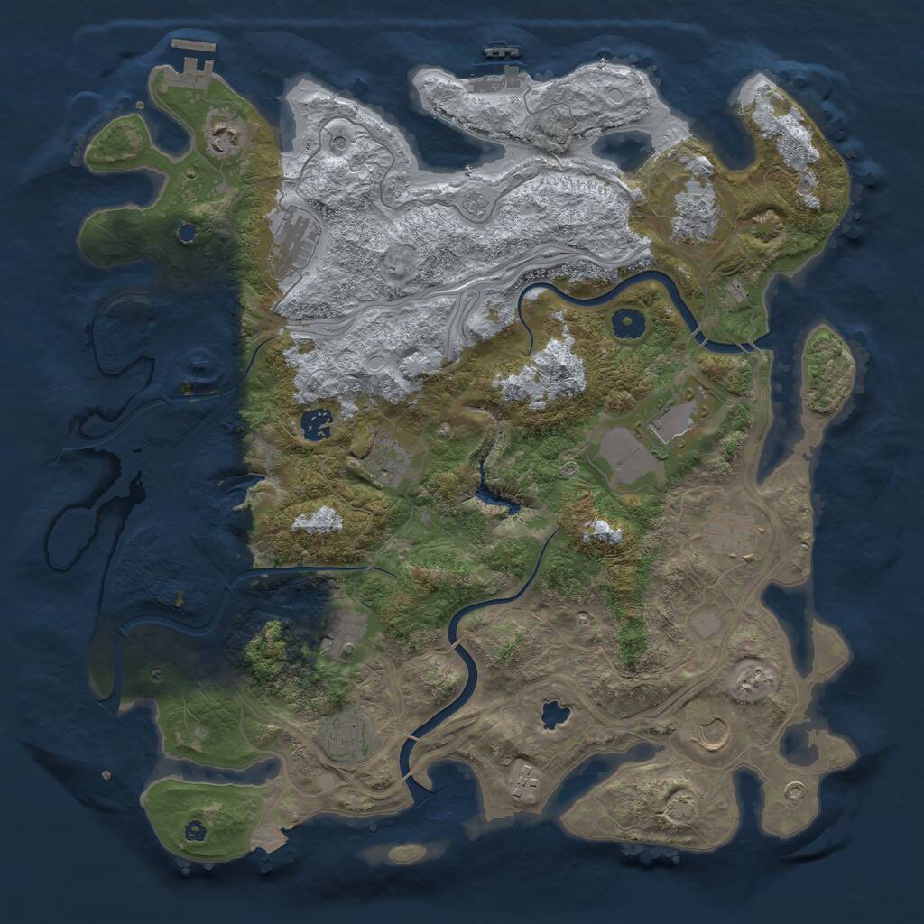 Rust Map: Procedural Map, Size: 4250, Seed: 427450905, 17 Monuments